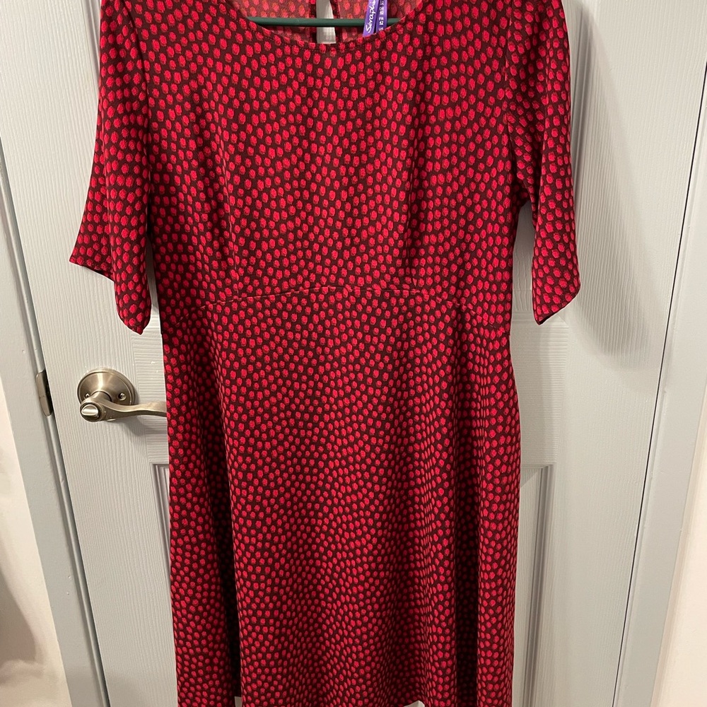 Elegant Red Polka Dot Dress